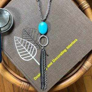 Lucky Brand Turquoise Tassel Necklace